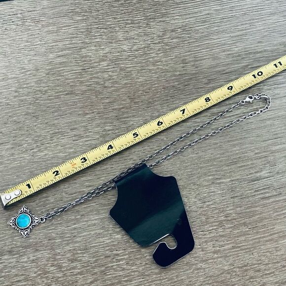 Barse Turquoise Stone Sterling Silver Pendant Necklace - Picture 6 of 6